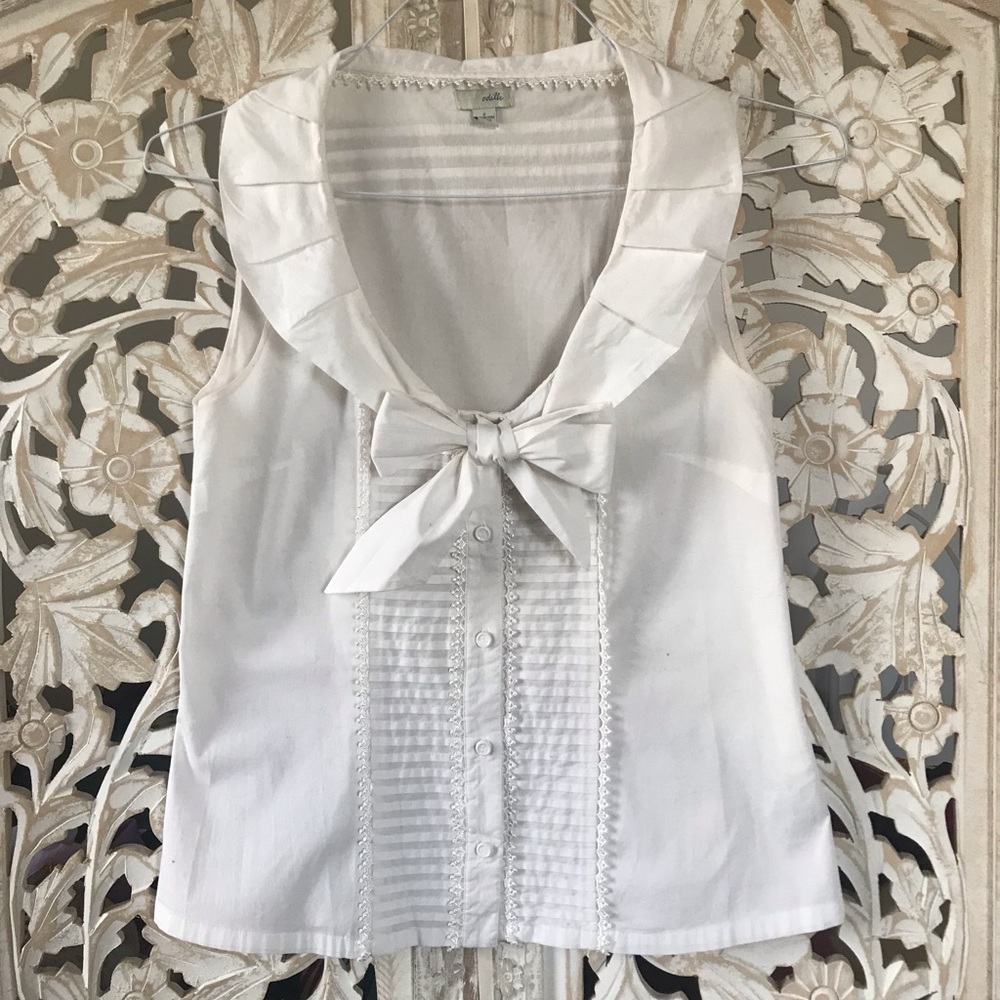 Anthropologie Odille Collar Button Down Bow